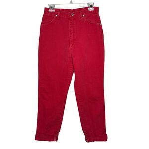 Vintage 1980's Wrangler Red High Rise Jeans 11/12 x 34